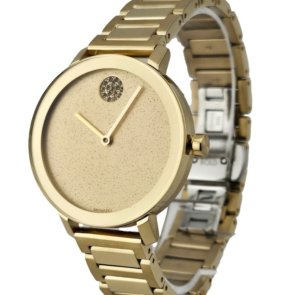 Movado BOLD Evolution Watch in Gold with Glitter Face